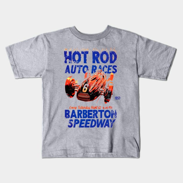 Barberton Speedway Kids T-Shirt by retrorockit